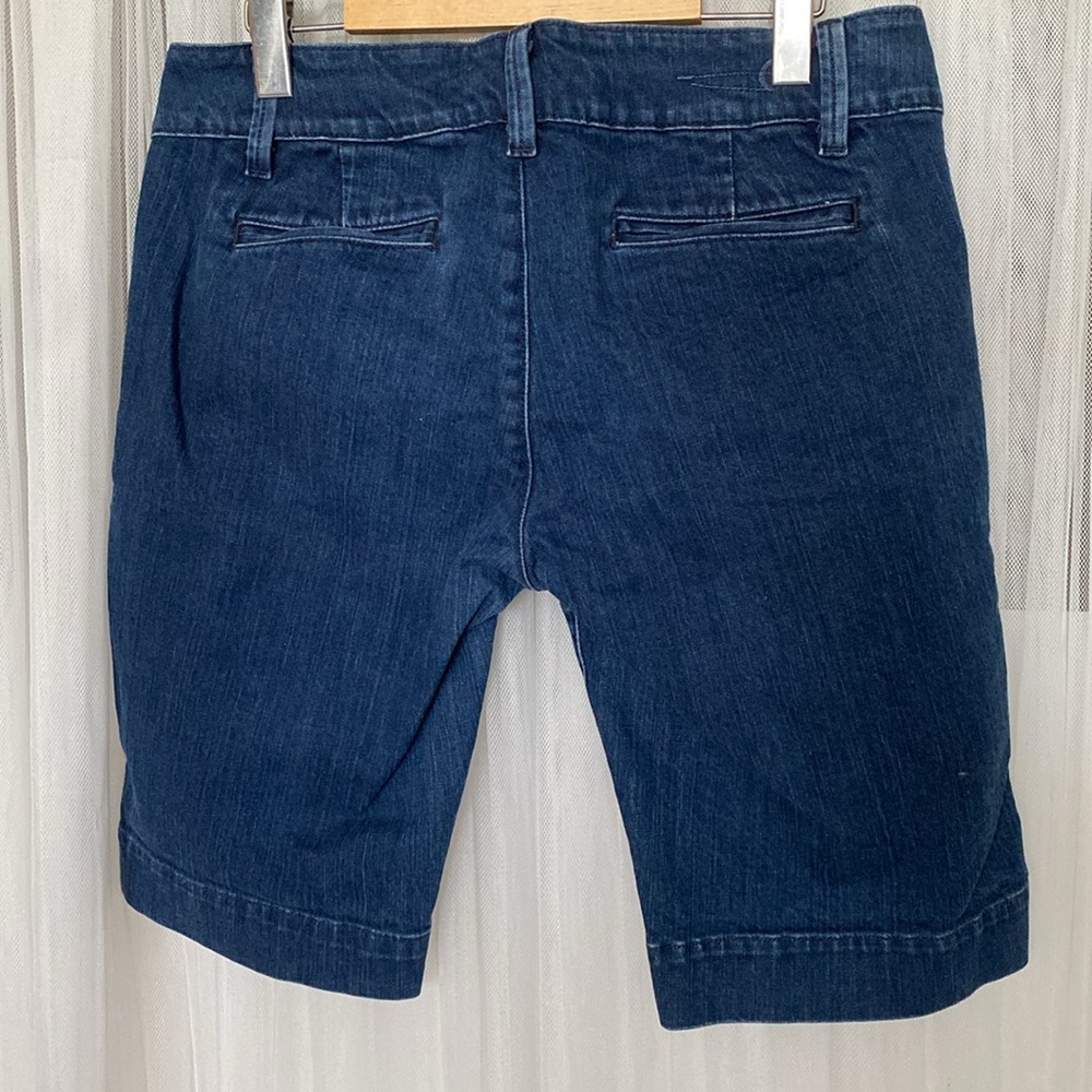 American Eagle Outfitters Women's Dark Blue Denim Bermuda Shorts - Picture 5 of 16